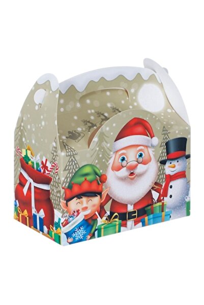 MYONNA IT & E- COMMERCE Foldable Christmas Gift Box with Handle — Santa, Snowman & Elf Design, 2.95 L, Multicolor