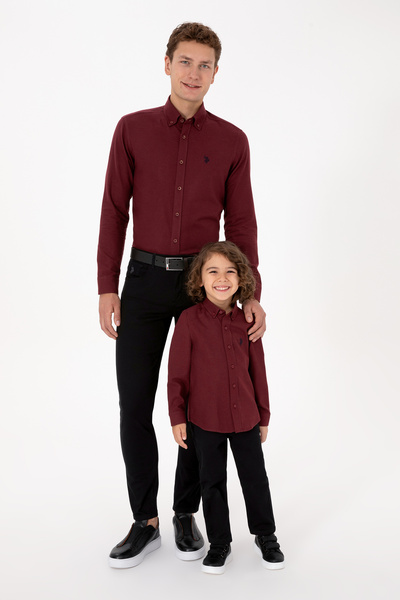 U.S. Polo Assn. Erkek Bordo Uzun Kollu Basic Gömlek 50316721-VR014