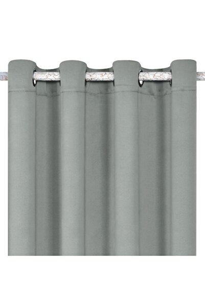SHOPIENS Grey Window Curtain, 140x140 cm, 4 cm Eyelets, Polyester