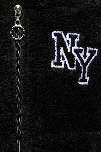 EtkiModa Jachetă de pluș cu glugă neagră pentru băiat