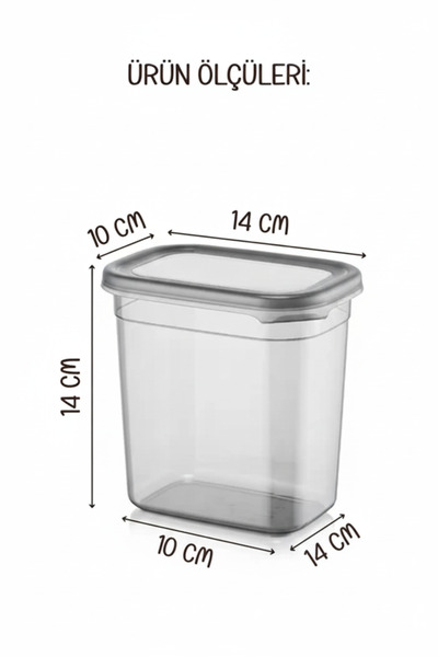 MAGEV PLASTİK Etiketli 1150 ml 2’li Peggy Dikdörtgen Deterjan Saklama Kabı Seti – Antrasit