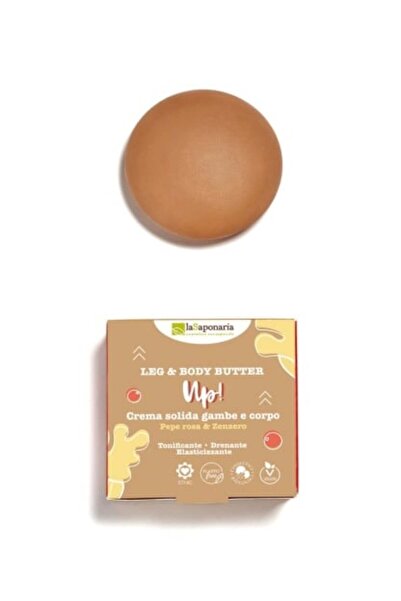 La Saponaria Up! Solid Body and Foot Butter with Pink Pepper and Ginger, 80 ml,