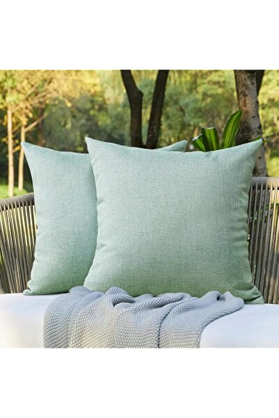 Generic مجموعة من غطائي وسادة زخرفية مقاومة للماء للاستخدام الخارجي من OTOSTAR، مقاس 18 × 18 بوصة، وسادة مربعة للحديقة