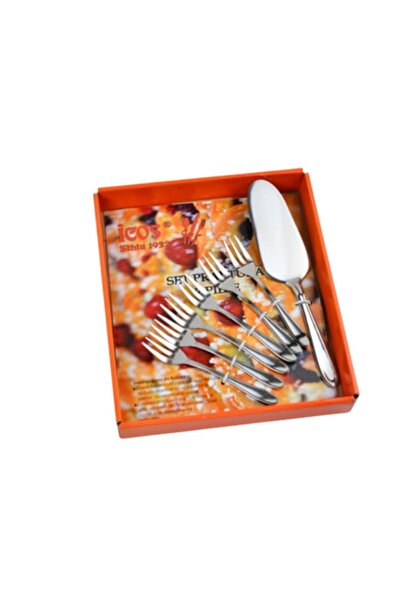 Icos Dessert Set - 6 Stainless Steel Forks and 1 Cake Spatula