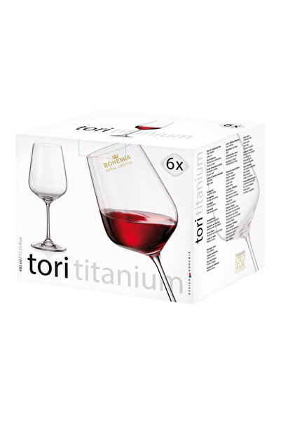 Bohemia Royal Crystal Set of 6 Bohemia crystal Tori Titanium glasses 490 ml