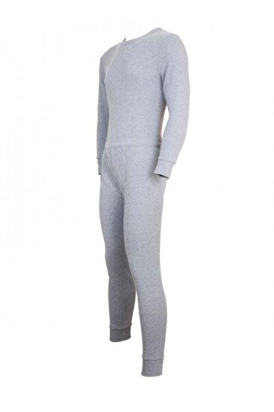 Generic Men's Winter Pajama Set Long Sleeve Gray