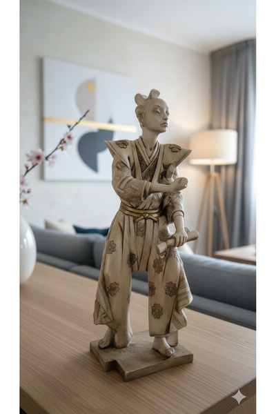 Dekoromi Dekoratif Samuray Biblo 3D Figür Heykel