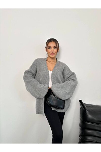 GİYSİ DÜNYASI 57 Bearded Fleece-Lined Fabric Cardigan