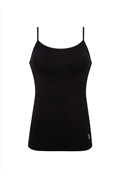 U.S. Polo Assn. Kadın Siyah İp Atlet -TLY6U60A0