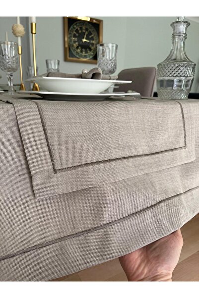 Zeren Home Polyester Linen Dowry Piko Wrap Detailed Runner 40 X 160 - 1 Piece - Color Options Available