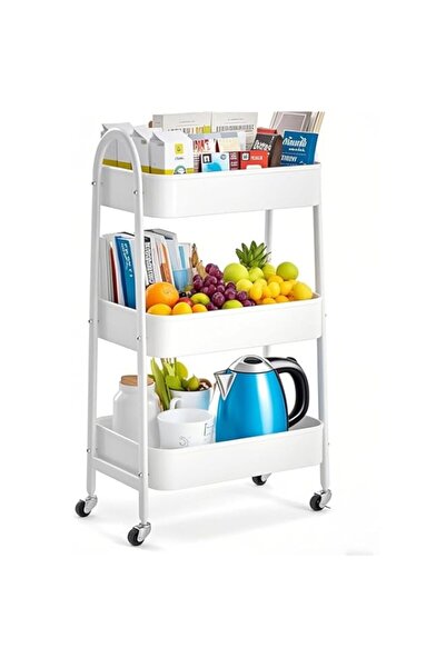 Generic عربة SPNOR متعددة الاستخدامات، رف تخزين متحرك معدني مع عجلات قابلة للقفل، تنظيم