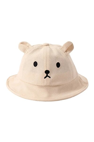 alka قبعة دلو لطيفة للأطفال/الأطفال بوجه دمية دب من عمر 12 إلى 36 شهرًا