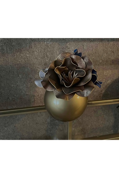 bilen tasarım زهرة زخرفية بنية اللون، زهرة صناعية من اللاتكس إيفا