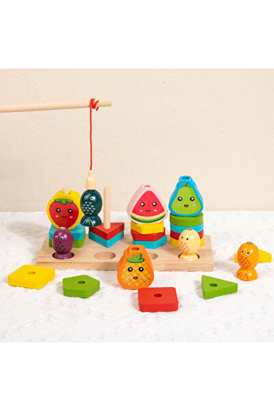 OEM Montessori 2-in-1 Wooden Game – Magnetic Fishing & Shape/Fruit Sorter