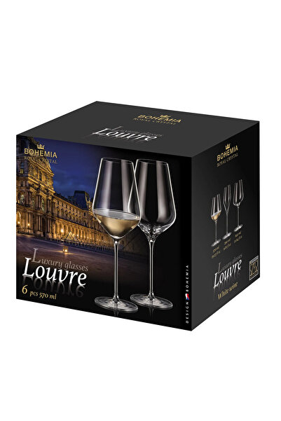 Bohemia Royal Crystal Set of 6 Bohemia crystal Louvre glasses 570 ml
