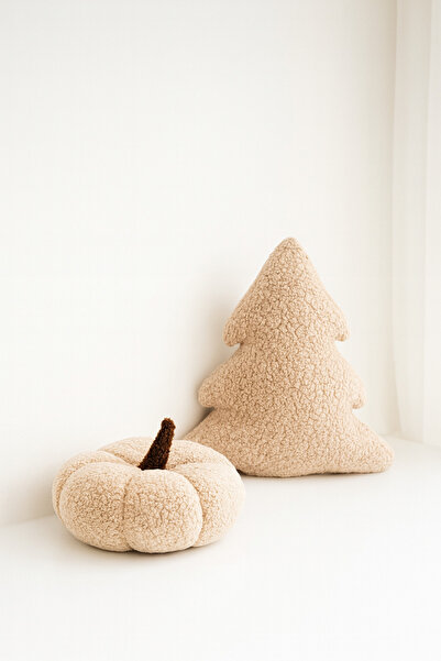Madame Clean Home Teddy Pine Tree and Pumpkin Pillow