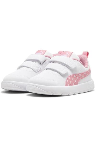 Puma 398759 05 Courtflex V3 Dotty V Inf White-Pink Children's Sports Shoes