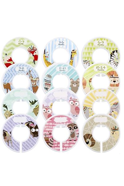 Generic مقسمات مقاسات خزانة الأطفال، عبوة من 12 منظمًا لملابس الأطفال، من عمر 0 إلى 24 شهرًا وجميع الأعمار، لون N