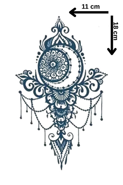 Barly 30 Gün / 1 Ay Kalıcı Ay ve Çiçek Figürlü 12 Saat Sonra Kararan Geçici D...