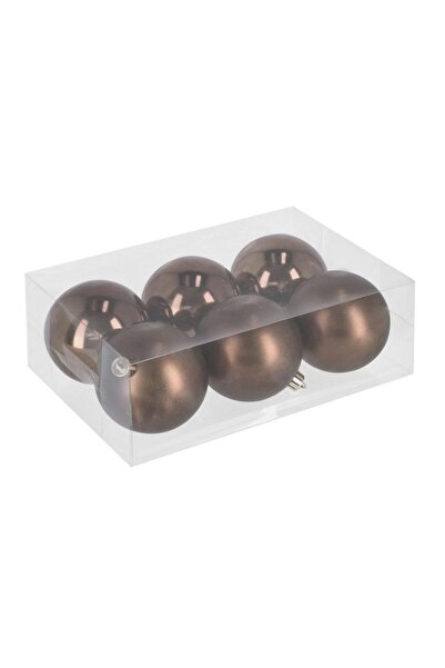 Bizzotto Set de 6 globuri din plastic maro D80
