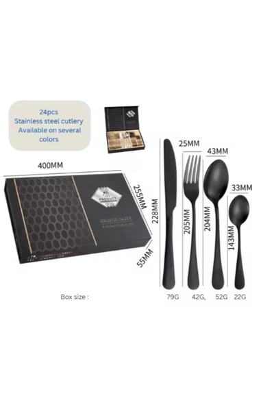 OEM 24-piece stainless steel cutlery set, spoon, fork, knife, teaspoon, elegant gift box