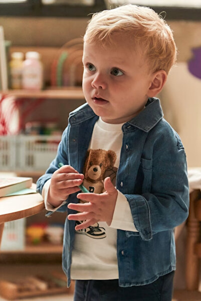 MAYORAL 02108-5 قميص أزرق-أكمام طويلة-دنيم