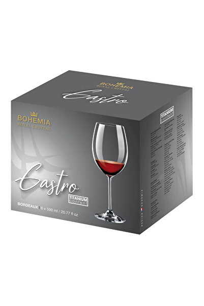 Bohemia Royal Crystal Set of 6 Bohemia crystal glasses Gastro Titanium 590ml