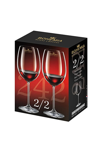 Bohemia Royal Crystal Set 2 Bohemia 2FOR2 Crystal Red Wine Glasses 600 ml
