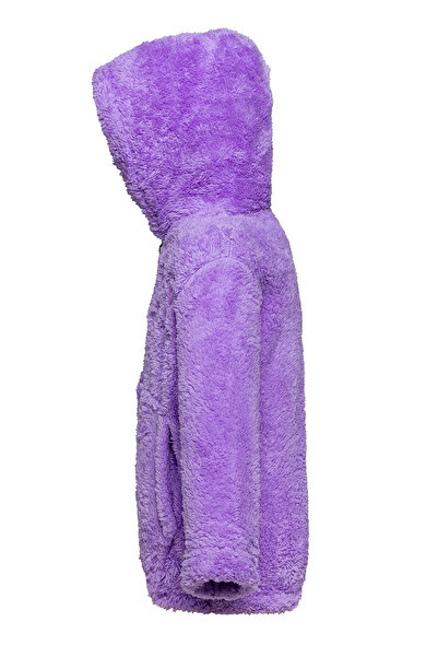 EtkiModa Jachetă de pluș cu glugă liliac pentru fetiță