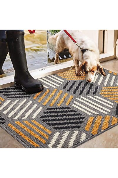 Generic سجادة باب مانعة للانزلاق من Mumoo Bear، قابلة للغسل في الغسالة، ناعمة، سجادة منطقة مصيدة الأوساخ، سجادة مدخل الباب الأمامي