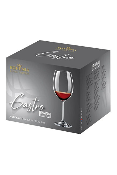 Bohemia Royal Crystal Set of 6 Bohemia crystal glasses Gastro Titanium 590ml