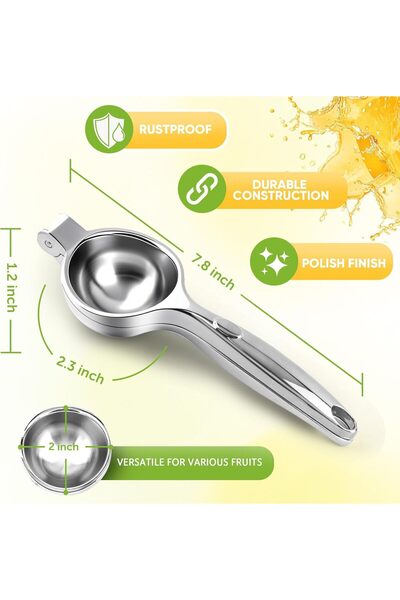 Generic Lemon Squeezer Stainless Steel Heavy Duty Manual Citrus Juicer - PUPTILY