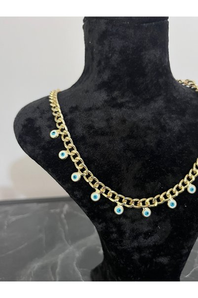 shop قلادة ذهبية لامعة مرصعة بالخرز على شكل عين الحسد من سلسلة جورميت