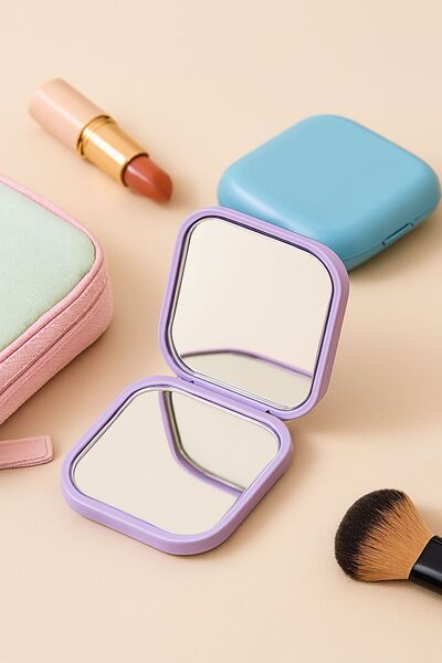 TARIK HOME Pastel Renkli Taşınabilir Cep Aynası – Kompakt Tasarımlı Çift Yüzeyli - Makyaj ve Günlük Kullanım