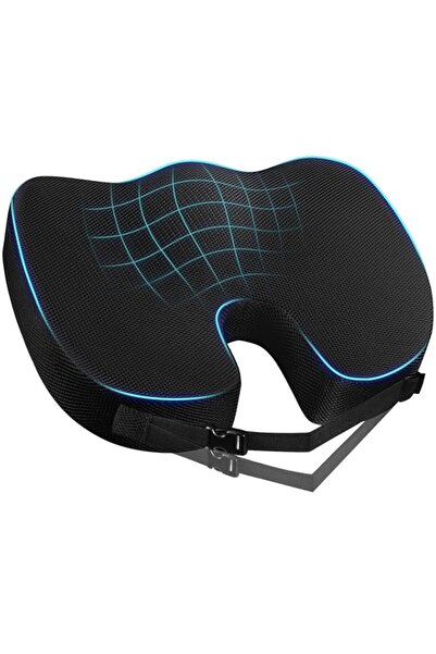 Generic وسادة مقعد السائق من إسفنج الذاكرة المتوازن الناعم من Dreamer Car مع حزام قابل للتعديل - 3D Me