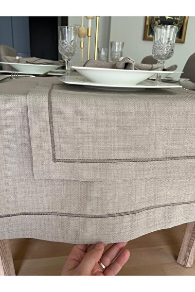 Zeren Home Polyester Linen Dowry Piko Wrap Detailed Runner 40 X 160 - 1 Piece - Color Options Available