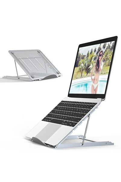 Generic حامل كمبيوتر محمول من JUMKEET، حامل كمبيوتر محمول سطح مكتب قابل للطي ومحمول وجيد التهوية، عالمي وخفيف الوزن وقابل للتعديل