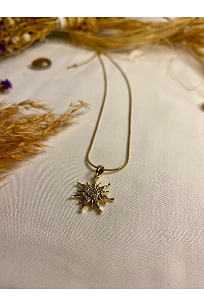 Velora Accessories Taşlı Çelik Güneş Kolye