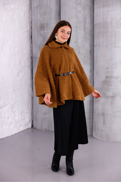 Modayıldızlar Γυναικείο πανσό με ζώνη από βελούδινο καφέ χρώμα