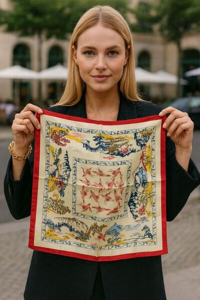 BALIENTE FLR34 Eșarfă de damă cu model 50x50 cm