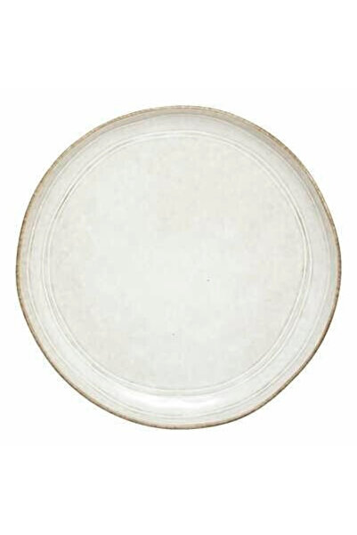 Other Farfurie gri deschis cu flori 22 cm, fabricată din gresie, durabilă