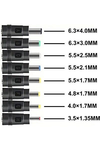 Elikliv USB-C PD to DC Multi-Voltage Adapter Cable 5/9/12/15/20V with LED, 8 Connectors