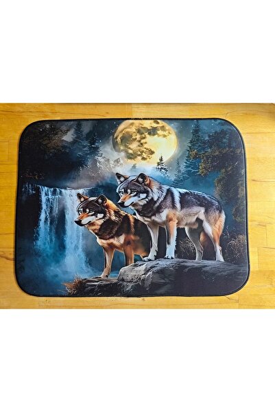 sgeteknoloji Sge Technology 55X45 cm Two Wolves Anti-Slip Base Speed Surface Gamer Mouse Pad Gaming Pad