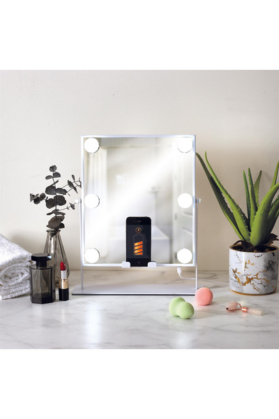 Other LED MIRROR with speaker and charger SWIVEL metal