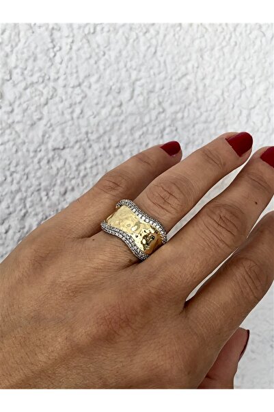 Gözde Tasarım Butik Women's Special Series Vip Steel Stone Gold Gold Color Ring