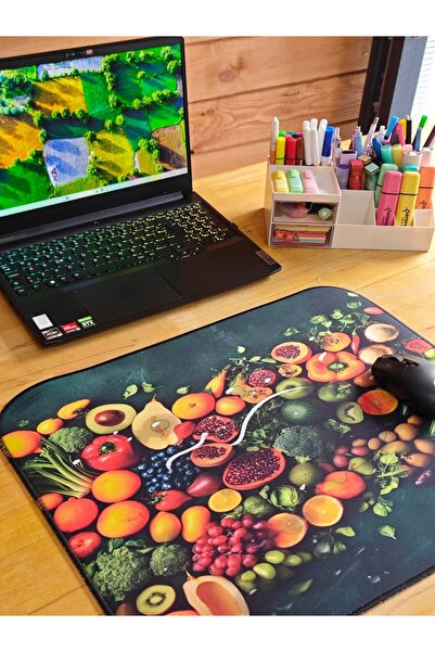 sgeteknoloji Sge Technology 55X45 cm Fruits Anti-Slip Base Speed Surface Gamer Mouse Pad Gaming Pad