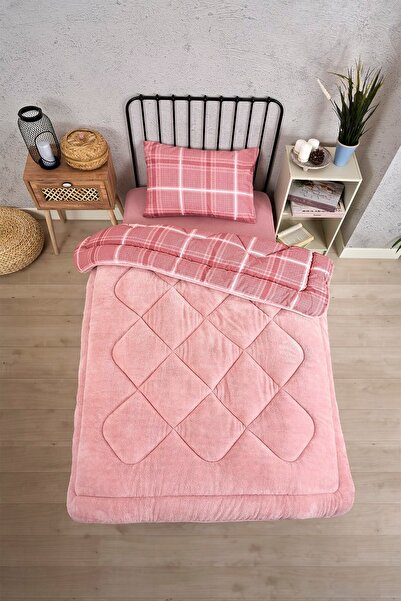 Esre ev tekstili Tek kişilik çift taraflı lüks wellsoft yorgan seti Safir pud...