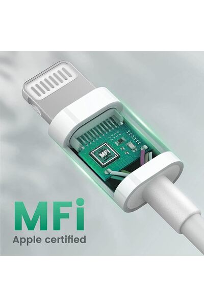 Generic كابل شحن سريع من USB-C إلى 8 دبابيس - توصيل طاقة 60 وات، بلاستيك متين على شكل حرف T، 1 متر، مضاد للخدش