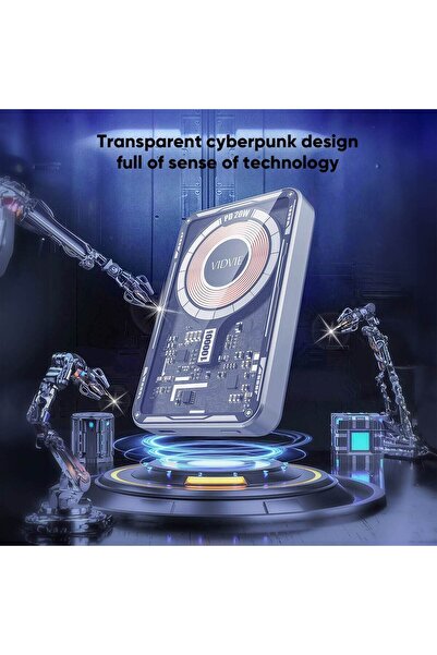 Vidvie Energy PB780 Power Bank 15W magnetic transparent wireless charging mobile power supply