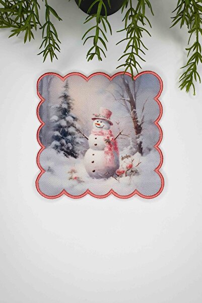 decofav مناديل كوكتيل مطرزة على شكل رجل الثلج من سنومان ديلايتي، قطعة واحدة